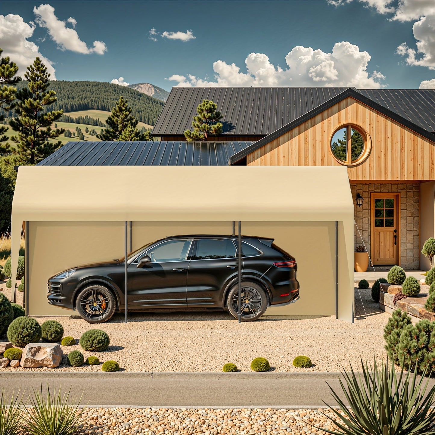 Carport Canopy 10x20 Portable Garage UV Protection for Garden, Patio and Yard Use, with the Listed Configuration