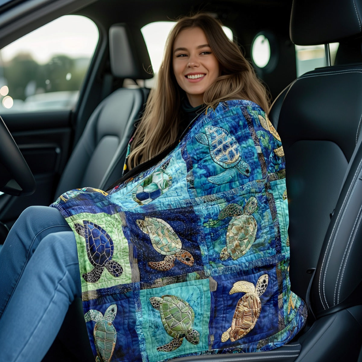 1pc Underwater Turtle Splicing Pattern Blanket- Home Furnishings Bedding Throw for Sofa Bed for Sofas, Beds and Everyday Home Comfort
