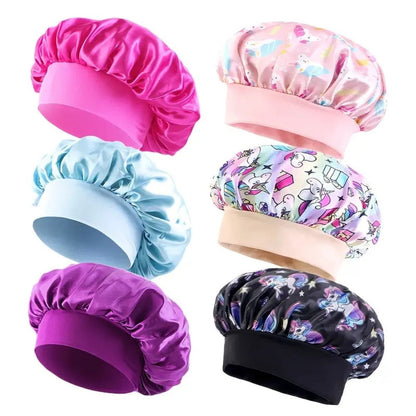 Shower Caps 6 Pack Unicorn Colorful Printed – Adjustable Elastic Reusable Waterproof Hair Cap Set for Women & Girls