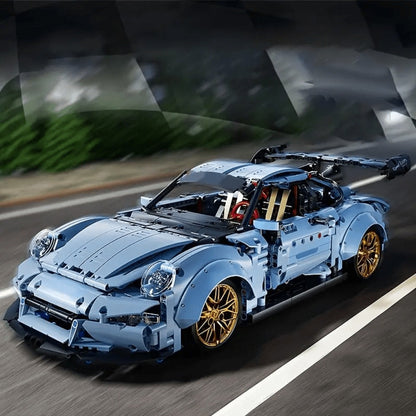 2100PCS Lowrider Sports Car Building Blocks Set for Adults – Misty Blue Model Kit Desktop Ornament & Room Decor, Cool Gift for Men