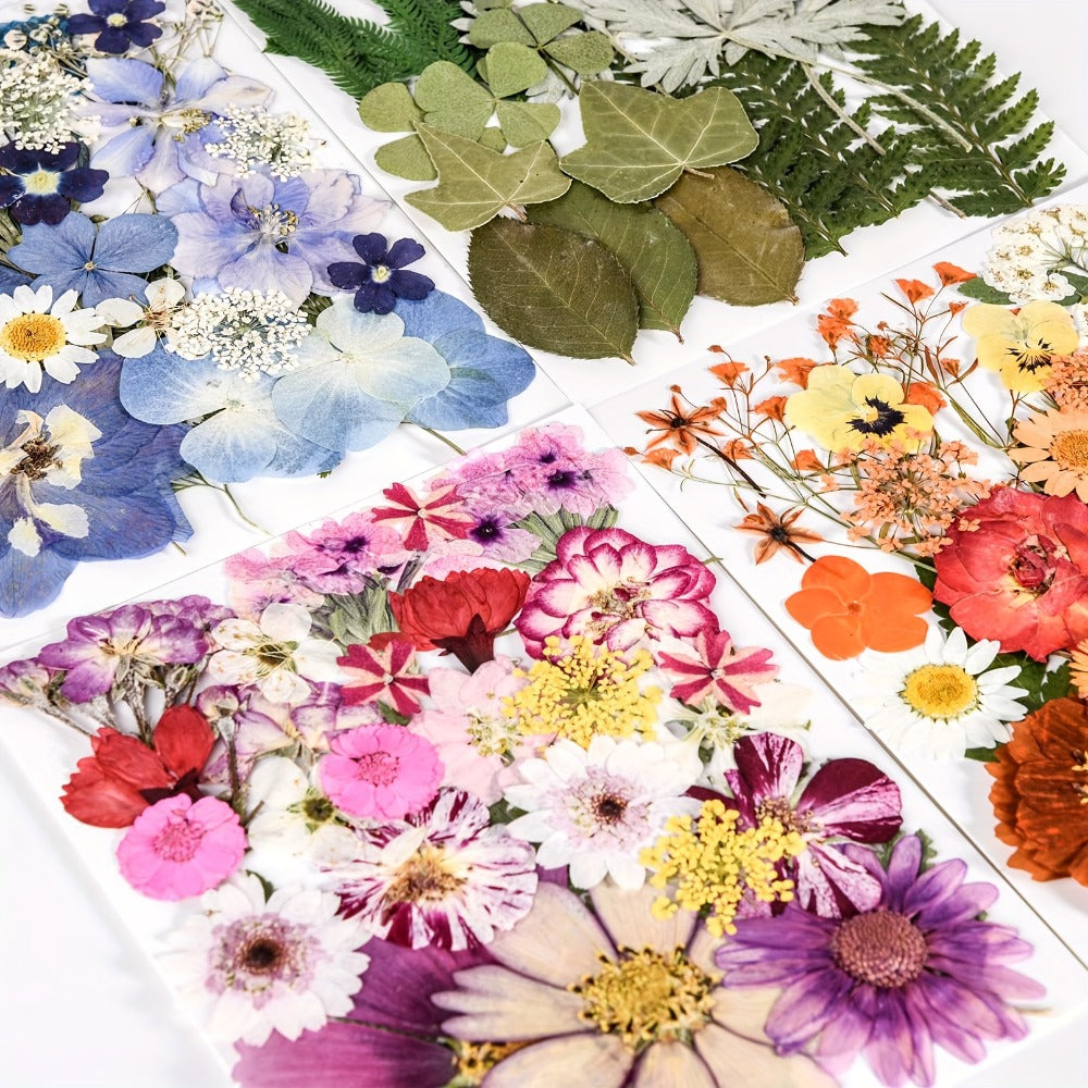 Dried Flowers Set 110 Pieces Vibrant Dried Flowers and Leaves for DIY Crafts Resin Jewelry Making Phone Case Candle Making Scrapbooking
