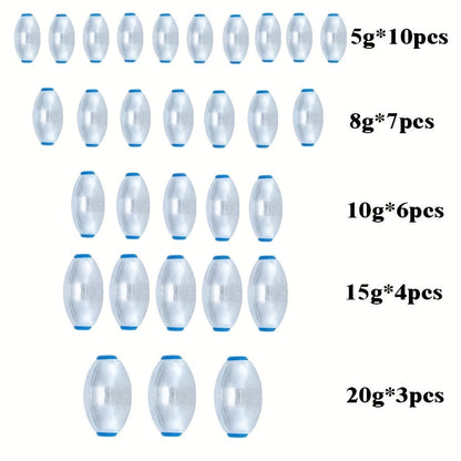 Lead Sinker Egg Weight Fishing Rig – Oval Elliptical Bass Casting Worm Bullet Tackle, Compatible with Saltwater & Freshwater Fishing