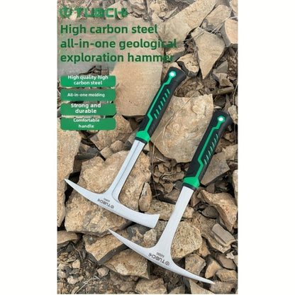 Geological Pick Hammer High Carbon Steel 28oz Flat Head Rock Hammer with Comfortable Handle for Entryways, Bedrooms and Living Spaces