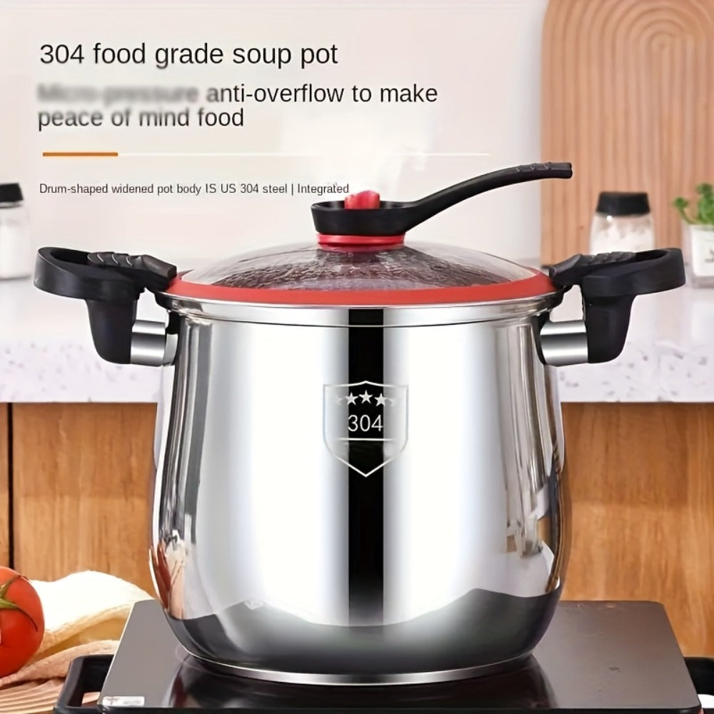 304 Stainless Steel Stew Pot Large, Food-Grade Non-Stick Multipurpose Cooker, Induction & Gas Stove Compatible Soup Pot for Home Kitchen