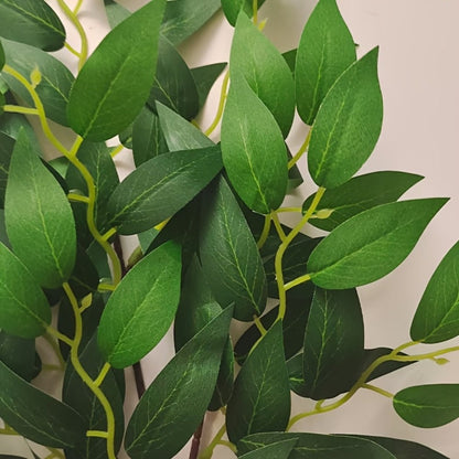 Artificial Ivy Leaves 100pcs Real Touch Faux Greenery Bulk, Realistic Plastic Willow Leaf for Wedding Home Decor DIY Wreaths Party Outdoor