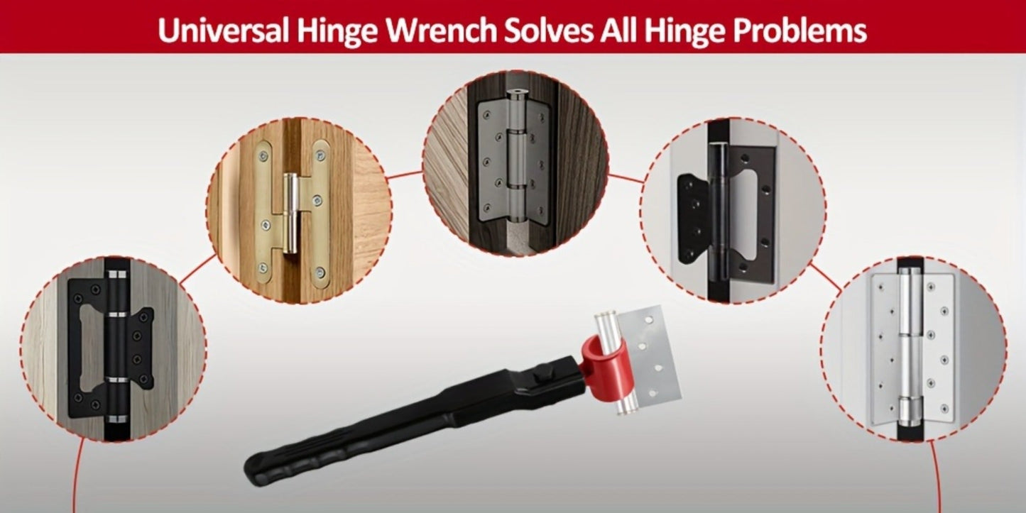 Door Hinge Adjustment Tool Kit 6-in-1 – Heavy Duty Steel Hinge Bender Wrench Set for Precise Door Gap Adjustment