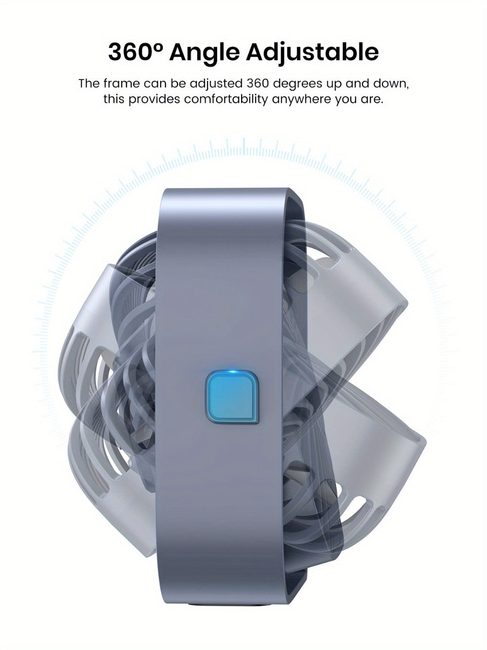 USB Desk Fan Portable, Small Personal Fan 3 Speed Settings 360° Rotation Silent Operation, for Home, Office and Desktop Air Circulation