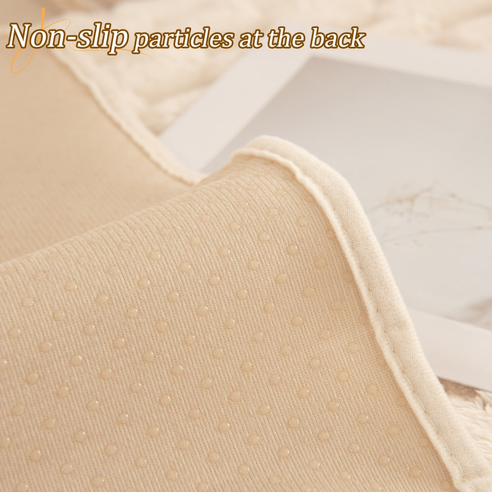 Sofa Cover 35.5-Inch Fuzzy Polyester Single-Piece Pad with Silicone-Dot Backing for 2 to 4 Seats
