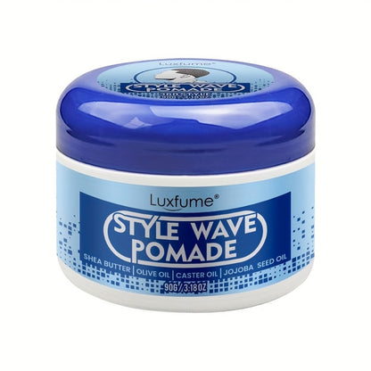 Wave Pomade Strong Hold & Edge Control 3.18oz 2-Pack – Luxfume Non-Greasy Hair Styling Cream with Natural Botanical Extracts, 360 Waves