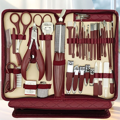 Professional Manicure Pedicure Kit 42 Piece Stainless Steel Nail Set with Portable Travel Case – Nail Scissors Cuticle Nipper Ingrown