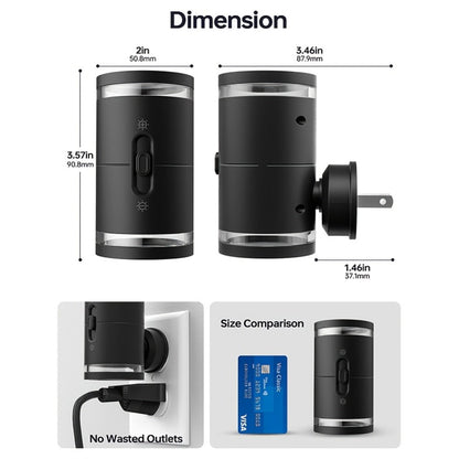LED Night Light Plug In Dusk to Dawn Sensor, 5-120LM Adjustable Brightness, 3 Color Temperatures