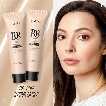 BB Cream 2 Pcs Set Waterproof, Pore-Minimizing Full Coverage Foundation with Blemish Concealer & Glycerin Hydration