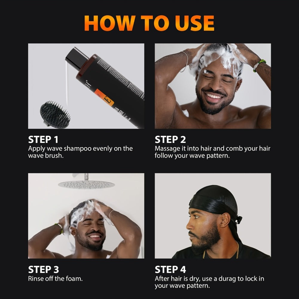 360 Wave Shampoo & Pomade for Men 2-in-1 with Biotin & Glycerin, Deep Cleansing Conditioning Formula