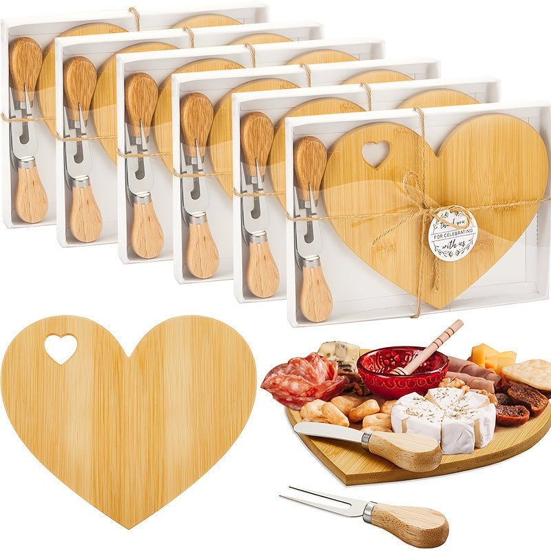 Mini Heart Charcuterie Board Set 6/12 Pack for Entryways, Bedrooms and Living Spaces, with the Listed Configuration