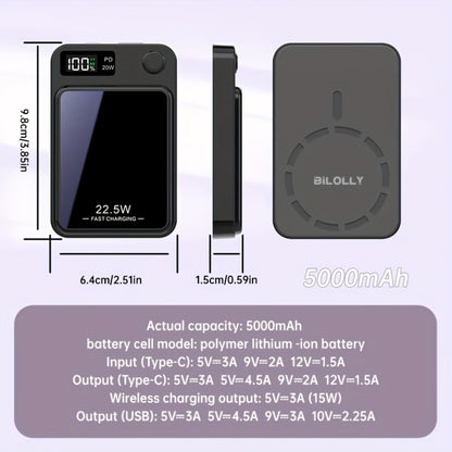 15W Magnetic Wireless Power Bank 5000 10000 15000mAh, 30W PD Fast Charging for an Everyday Personal Care Routine