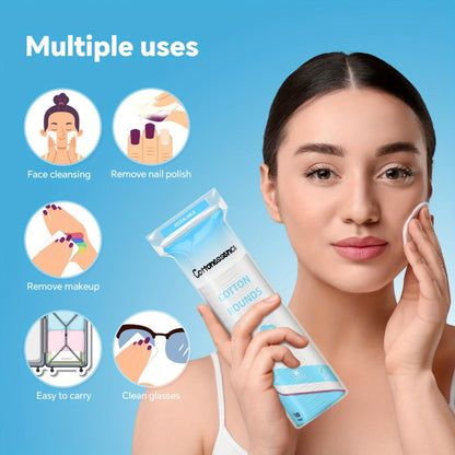 Makeup Remover Pads 600 Count Soft Hypoallergenic Lint-Free Cotton Rounds 360 Locking Edge Unscented Absorbent Disposable Face Pads