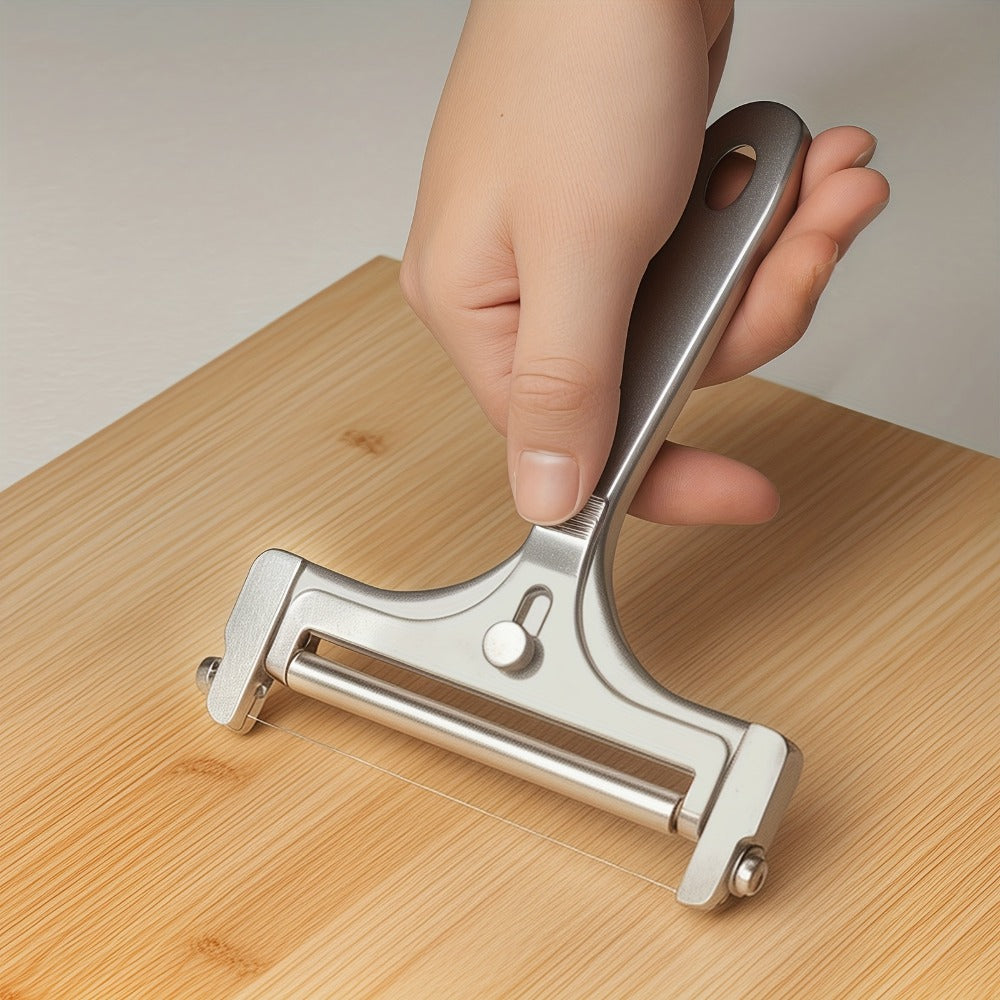 Cheese Slicer Adjustable Thickness 2-Pack, Stainless Steel Wire Cheese Cutter for Hard & Cheese