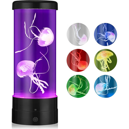 Jellyfish Lamp LED Floating 7 Color Mood Light, Electric Fantasy Jellyfish Tank Table Lamp for Home & Office Decor