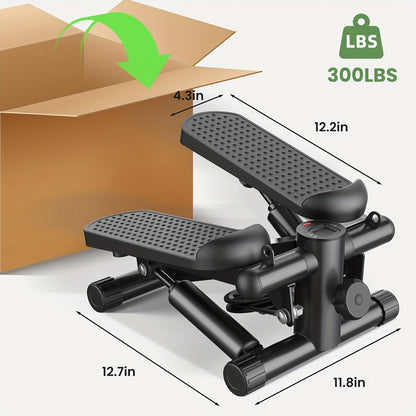 Fitness Equipment Compact Mini Stepper with Resistance Tubes Front Display and Orange Black Options