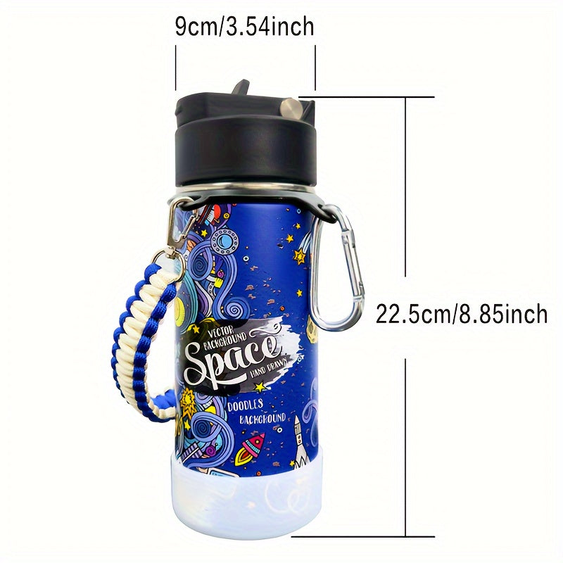 Insulated Water Bottle 16oz – Stainless Steel Vacuum Tumbler with Fun Printed Designs – Leak-Proof Kids & Teen Water Bottle