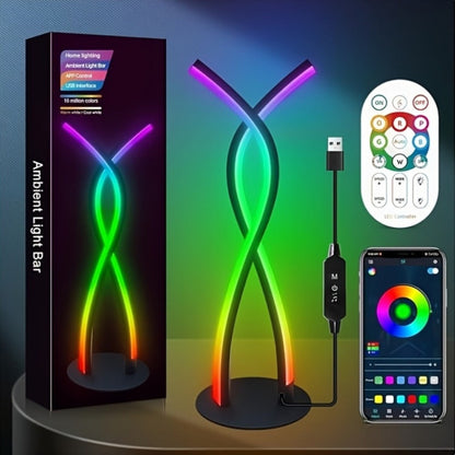 RGB Gaming Desk Lamp with App Control & Music Sync, 18-Key Remote, LED Light Bars, TV Backlight & Night Light