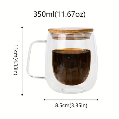 Coffee Cup Set 4 Piece 350ml 11.67oz with Lid and Spoon Durable Easy Clean for Coffee Milk Tea Juice Water Family Office Afternoon Tea