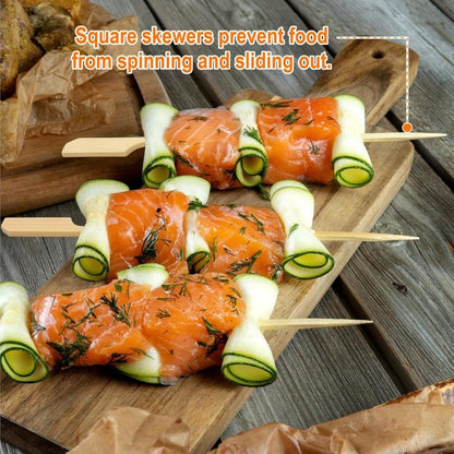 Bamboo Appetizer Skewers 400 Pack 6 Inch for Grilling, Camping and Outdoor Meals, with the Listed Configuration
