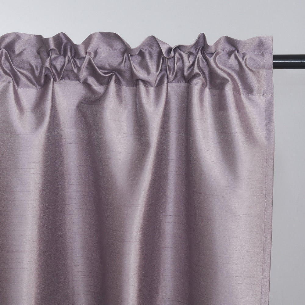 Three-Piece Faux Silk Window Curtain Set with Rod-Pocket Valance, Two 26 x 36-Inch Tiers and Eleven Colors