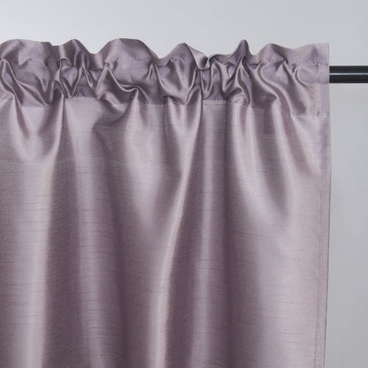 Three-Piece Faux Silk Window Curtain Set with Rod-Pocket Valance, Two 26 x 36-Inch Tiers and Eleven Colors