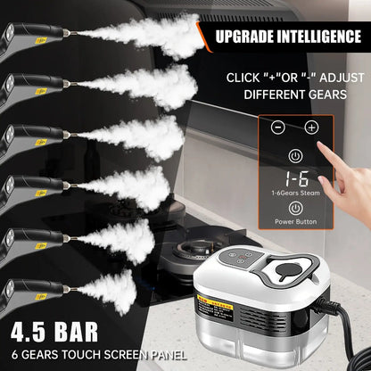 Portable Steam Cleaner High Pressure High Temperature with 3 Brush Heads Handheld Steam Cleaner for Bathroom Kitchen Furniture Car Home