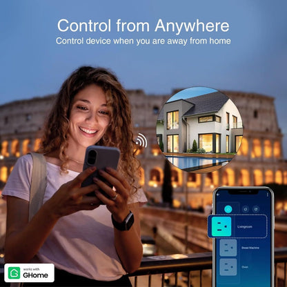Smart Power Strip WiFi with 3 Individually Controlled Outlets & 3 USB Ports, GHome Surge Protector