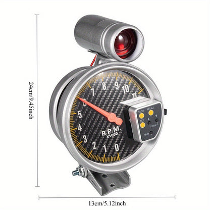 5" Carbon Fiber Tachometer 11K RPM with Shift Light – Aluminum Frame, Fits 4/6/8 Cylinder Engines – Universal Car RPM Gauge for Street