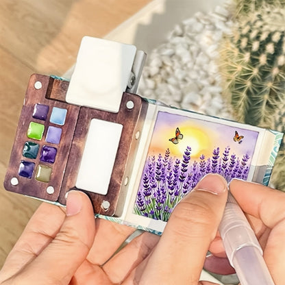 Portable Watercolor Paint Set 24 Colors with 15-Grid Palette 3 Brushes with the Listed Color, Size or Set Options for Everyday Use