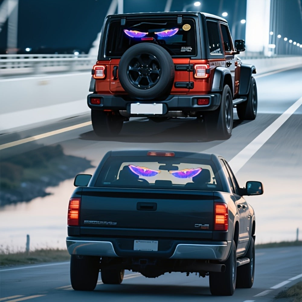 Devil Eye LED Rear-Window Accent Light Pair with USB Power, 14 Modes and Red, Yellow and Blue Output