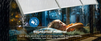 Door Awning 120"x40" Polycarbonate Canopy UPF50+ UV Rain Snow for Garden, Patio and Yard Use