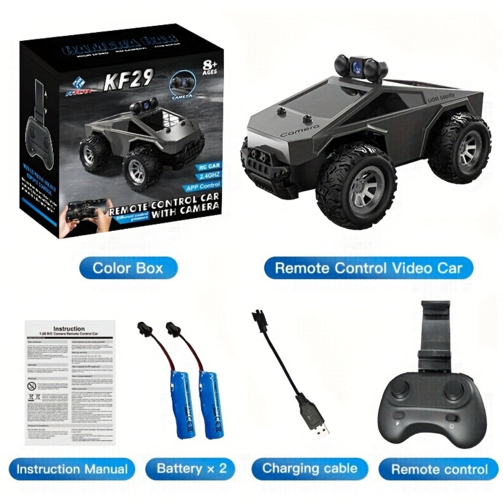 RC Off-Road Pickup Truck 1:28 Scale with 480P HD Camera, 2.4GHz App Control & Virtual Reality Function