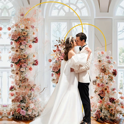 2-Piece Wedding Arch Backdrop Frame Set 7.2FT+6FT Metal Balloon Arch Stand for Wedding for Entryways, Bedrooms and Living Spaces
