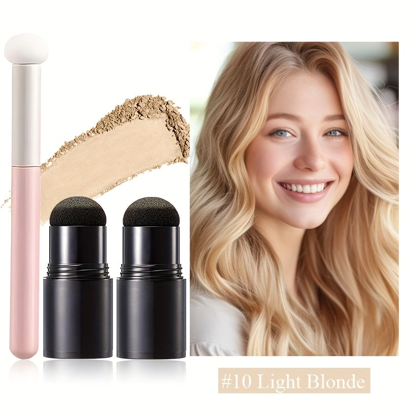 Root Touch Up Powder Stick with Brush – Instant Hair Root Concealer & Eyebrow Filler | Concentrated Paste Formula for Targeted Gray Coverage