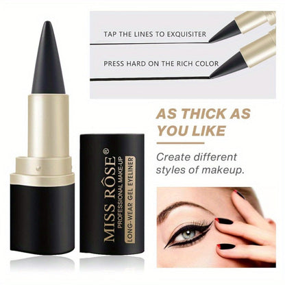 Waterproof Black Eyeliner Pencil Set 3pcs, for Makeup, Travel and Everyday Vanity Use, with the Listed Configuration