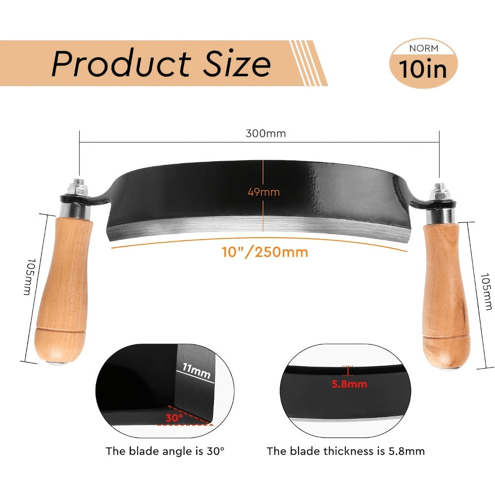 Draw Knife Woodworking Tool Curved, 5" 8" 10" Drawknife Debarking Shave Tool with Ergonomic Handle, Wood Bark Stripper for Timber Framing