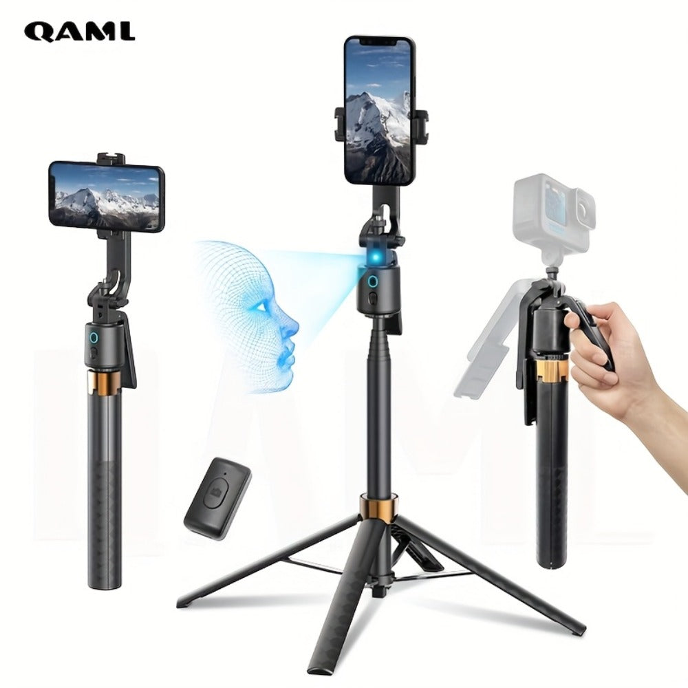 Q13 Tracking Selfie Stick Tripod with 180cm Pole, Fold-Out Base, Remote and 1/4-Inch Mount