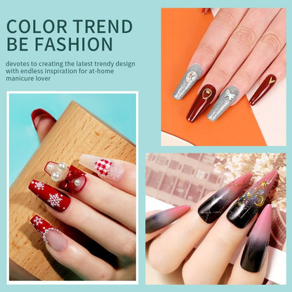 20-Color Gel Nail Polish Kit, Model ZH666-2 with UV LED Lamp, Red-to-Pink Shades, Base Coat and Top Coats