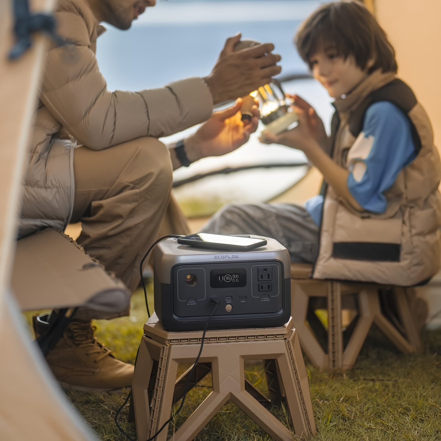 Portable Power Station EcoFlow RIVER 2 Reconditioned 240Wh Unit with AC Outlet and Four Recharge Methods