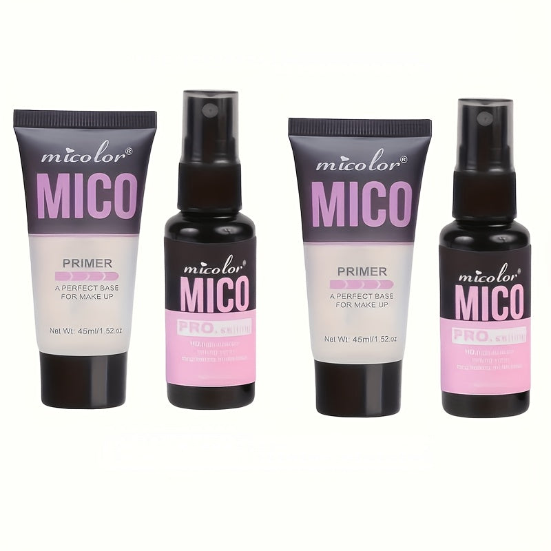 Pore Minimizing Makeup Primer Set 4pcs, HD Finish Face Base, Complexion Enhancing Lightweight Formula Under 1fl oz