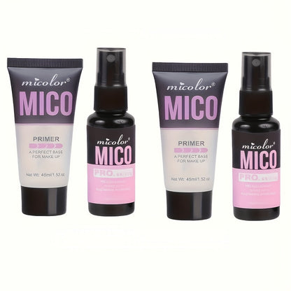 Pore Minimizing Makeup Primer Set 4pcs, HD Finish Face Base, Complexion Enhancing Lightweight Formula Under 1fl oz