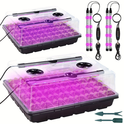 Seed Starter Tray with Grow Light 96 Cell Self-Watering, 10-Level Brightness & Timer, Humidity Dome