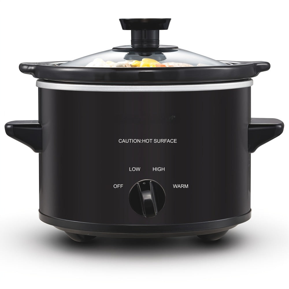Mini Slow Cooker 1.5QT & 2.0QT with Adjustable Temperature Ceramic Crock & Glass Lid, Small Slow Cooker for Sauces Dips Soups Stews