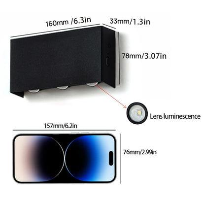 RGB Wall Light 2 Pack Battery Powered - Seven Color Gradient Dimming Night Light with Touch Switch