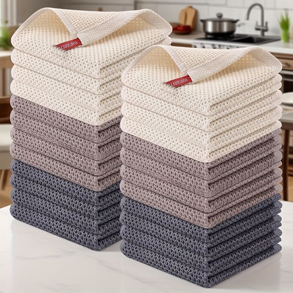 Kitchen Dish Cloths 23pcs 100% Cotton Waffle Weave Ultra Dish Towels 12x12 Inch for Cooking Cleaning Wiping Hands Kitchen Decor Gift