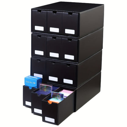 Trading Card Storage Box 12 Drawer with 50 Dividers – Large Cardboard Card Organizer for Sports Cards Baseball Pokemon TCG Playing Cards